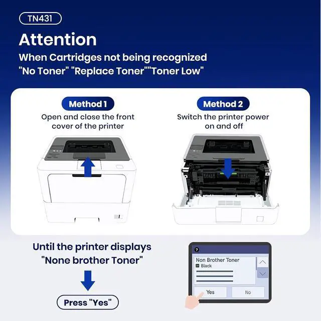 Alt view image 7 of 7 - TN431 4-Color Toner Cartridge Set Compatible for Brother TN431 BK/C/M/Y