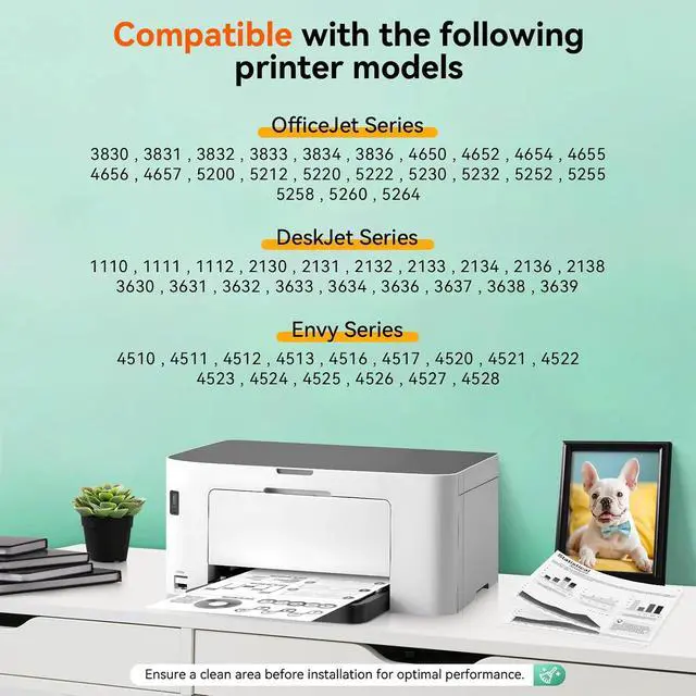 Alt view image 2 of 7 - InkID 63XL Compatible for HP 63 Black Ink Cartridge Work for OfficeJet 3830 5255 4650 5258 5200 4655 4652 5212 Envy 4520 4512 DeskJet 1112 3630 2130 3632 (2 Pack)