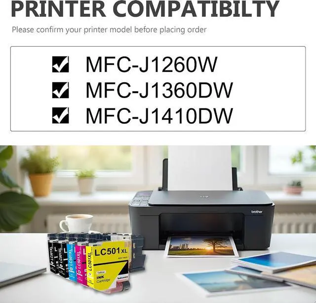 Alt view image 2 of 7 - LC501XL Ink Cartridge Replacment for Brother LC501 LC501XL