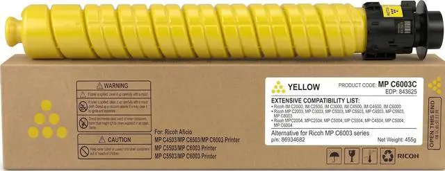 Main image of Compatible Yellow Toner Cartridge Replacement for Ricoh IM C3000 C3500 C4500 C6000 C2000 C2500, MP C4503 C6003 C5503 C3503 C3003 C2003 C2503, MP C4504 C6004 C3004 C3504, 841852 (Yellow, 1-Pack)
