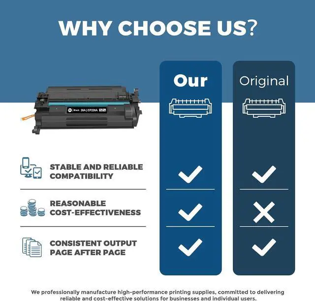 Alt view image 5 of 7 - 26A Toner Cartridge Black CF226A Compatible Pro M402 MFP M426