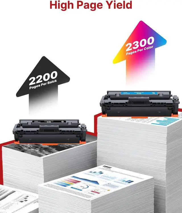 Alt view image 3 of 7 - 046 Toner Cartridge 4 Pack Replacement for Canon 046 046H CRG-046 CRG-046H