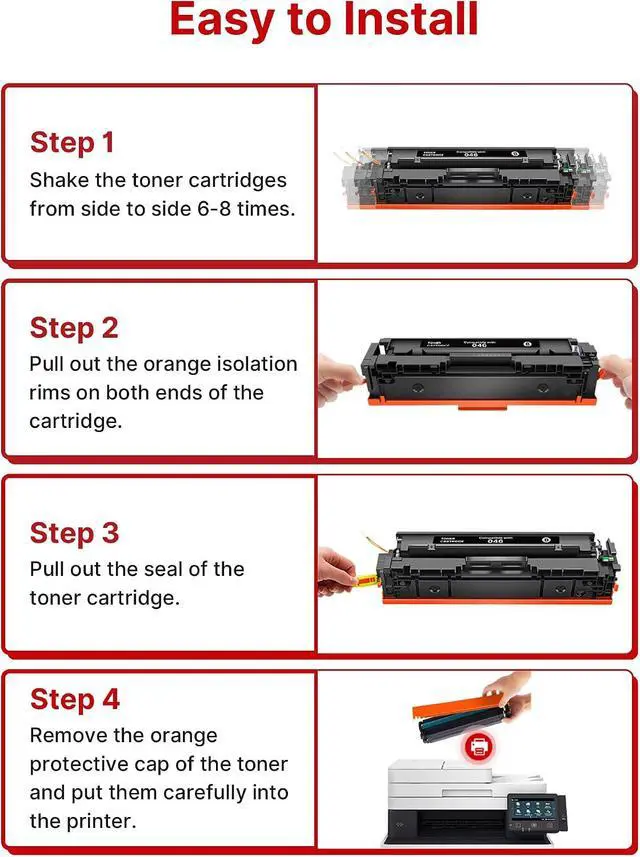 Alt view image 6 of 7 - 046 Toner Cartridge 4 Pack Replacement for Canon 046 046H CRG-046 CRG-046H