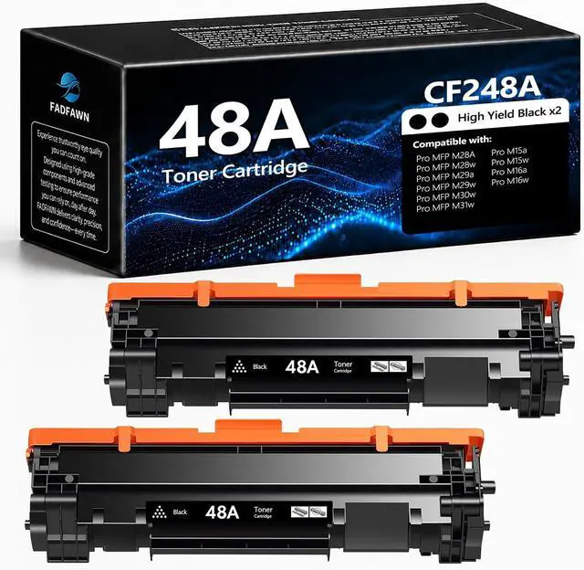 Main image of 48A CF248A Toner Cartridge 2 Pack High Yield Replacement for HP 48A Black to use with Pro M15w M28w M29w M31w M28a M29a M30w M15a M16a M16w Printer