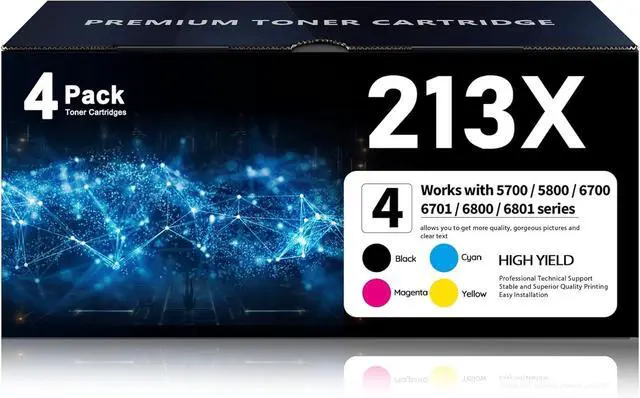 Main image of 213X Toner Cartridges 4 Pack High Yield W2130X W2131X W2132X W2133X