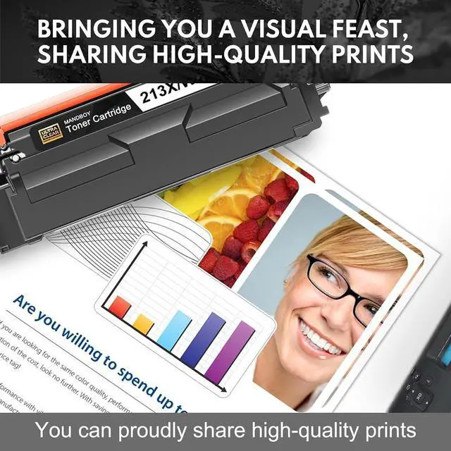 Alt view image 5 of 6 - 213X Toner Cartridges 4 Pack High Yield W2130X W2131X W2132X W2133X