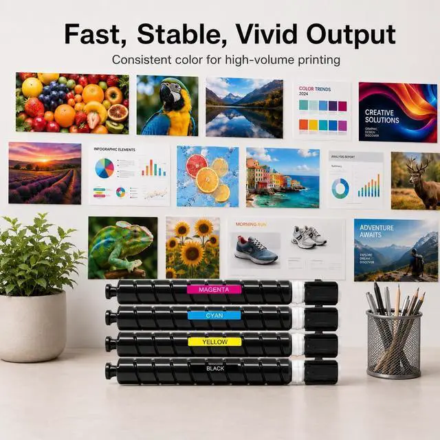 Alt view image 7 of 7 - GPR55 GPR-55 Toner Cartridge Set (4-Pack, 1BK+1C+1M+1Y) Compatible GPR 55 Toner Replacement for Canon GPR-55 Toner Cartridge imageRUNNER Advance C5535 C5535i C5540 C5540i C5560 C5560i C5550i Printer