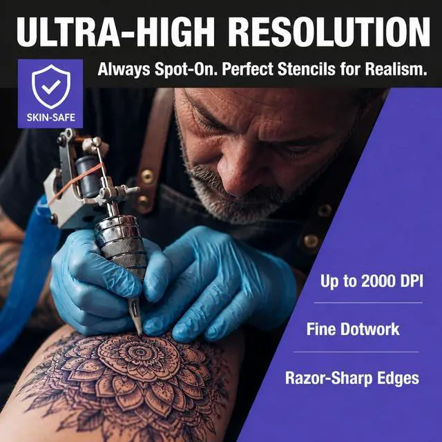 Alt view image 5 of 7 - Tattoo Stencil Ink Refill for EcoTank Inkjet Printer, 100ml Smudge-Proof Stencil Printer Ink for Professional Tattoo Template, Clog-Free & Vegan (Violet)