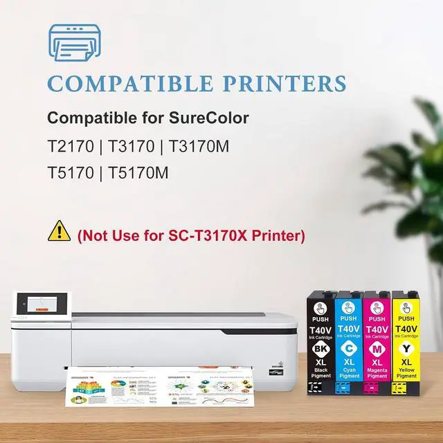 Alt view image 2 of 6 - Weemay T40V T40W Ink Cartridge Compatible for SureColor T2170 Ink Cartridge