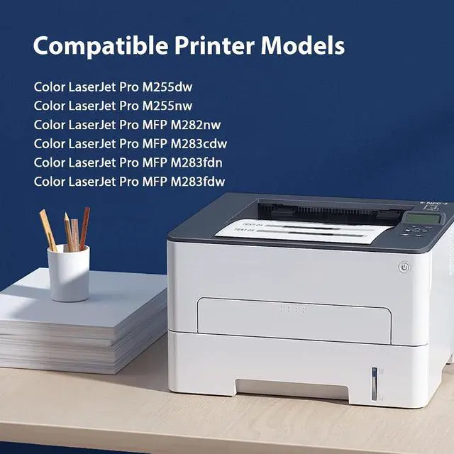 Alt view image 2 of 7 - 206X Toner Cartridges 4 Pack High Yield with Chip Replacement for HP 206A 206X W2110X W2111X W2112X W2113X for Color LaserJet Pro M255dw M255nw MFP M283cdw M283fdn M283fdw Printer (B/C/Y/M)