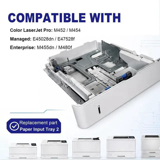Alt view image 2 of 5 - Paper Input Tray 2, Printer Replacement Parts, Compatible with HP Color LaserJet Pro M452 Series M454 Series M455dn E45028dn, MFP M477 M479 M480f E47528f