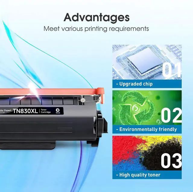 Alt view image 6 of 7 - TN830XL TN830 Toner Cartridges Replacement for Brother TN 830XL Work with DCP-L2640DW HL-L2460DW HL-L2480DW HL-L2405W HL-L2400D MFC-L2820DW MFC-L2760DW High Yield Printer (4 Pack, Black)