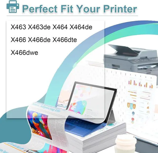 Alt view image 2 of 7 - X463X Toner Cartridge Compatible for Lexmark X463X11G Black Cartridge with Chip Work for Lexmark X463 X464 X466 X463de X464de X466de X466dte X466dwe Printers, 1 Pack
