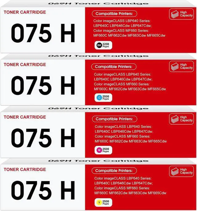 Main image of 075H Toner Cartridge Set 4-Pack Compatible for Canon Color imageCLASS