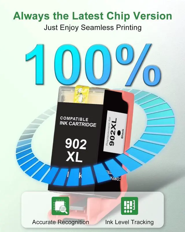 Alt view image 4 of 7 - EaseFusion 902XL Ink Cartridges 4 Combo Pack Compatible for Hp Printers, 902XL 902 XL Ink for OfficeJet 6950 6960 6960 6970 Series(Black, Cyan/Magenta/Yellow)
