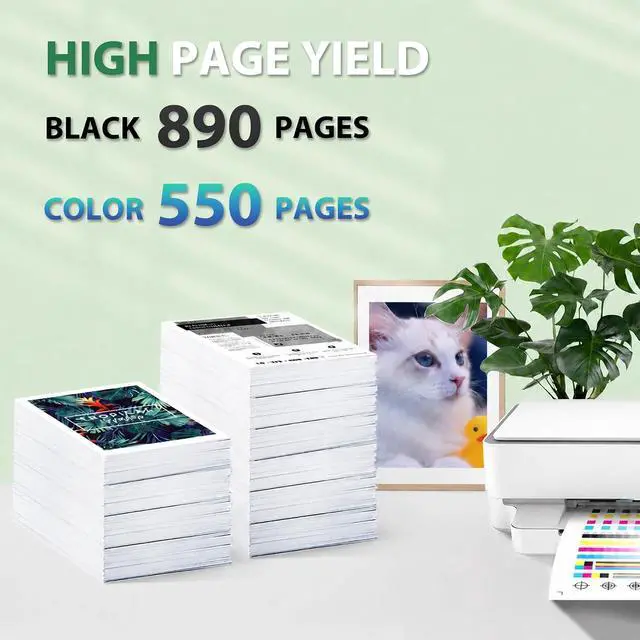 Alt view image 3 of 7 - 74 75 XL Ink Cartridge Combo Pack Replacement for HP 74XL 75XL Ink Cartridges for HP PhotoSmart C4280 C4480 C5280 C4400 C4580 C4250 DeskJet D4260 D4360 OfficeJet J6480 (1 Black, 1 Tri-Color)