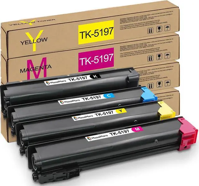 Main image of MasaiMara TK-5197 TK5197 Compatible Toner Cartridge for Kyocera TASKalfa 306ci 307ci 308ci and Copystar CS 306ci CS 307ci CS 308ci Printer (Black Cyan Magenta Yellow, 4-Pack)