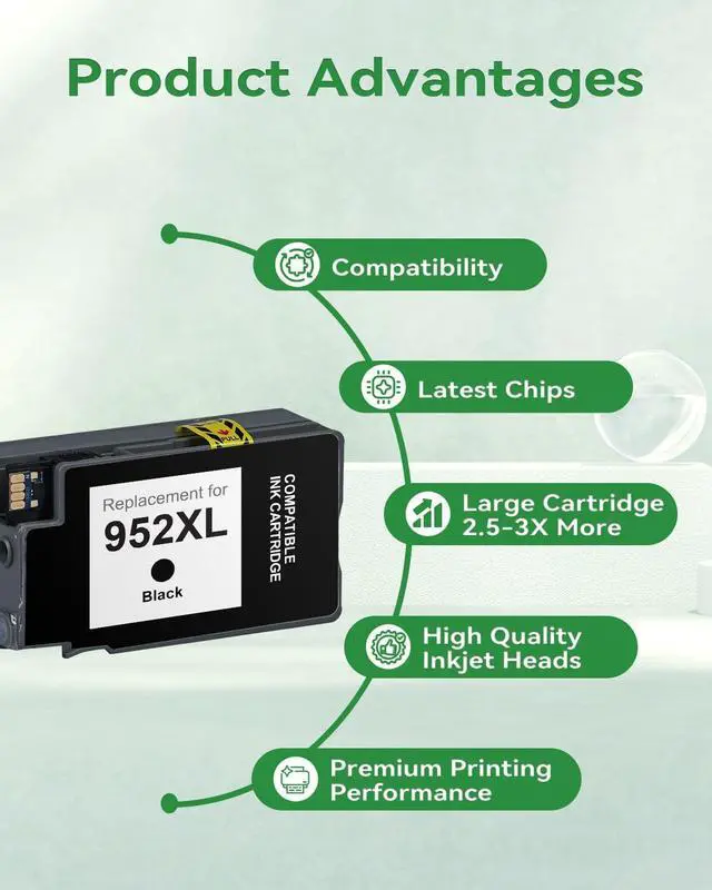 Alt view image 5 of 7 - EaseFusion 952XL Ink Cartridges 4 Combo Pack Compatible for HP Printer, 952XL 952 XL Ink Works OfficeJet 8702 7700 8210 8700 Series (Black, Cyan/Magenta/Yellow)