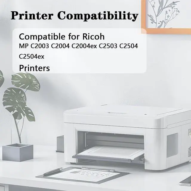 Alt view image 2 of 7 - MP C2004 Toner Cartridges Compatible for Ricoh MP C2003 C2004 C2004ex C2503 C2504 C2504ex Printer Black Color High Yield 16000 Pages(Colors 4 Pack)
