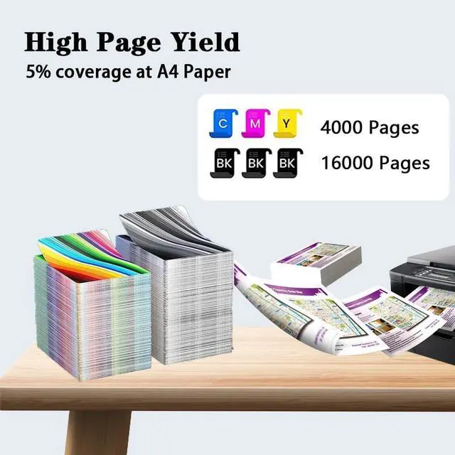 Alt view image 3 of 7 - MP C2004 Toner Cartridges Compatible for Ricoh MP C2003 C2004 C2004ex C2503 C2504 C2504ex Printer Black Color High Yield 16000 Pages(Colors 4 Pack)