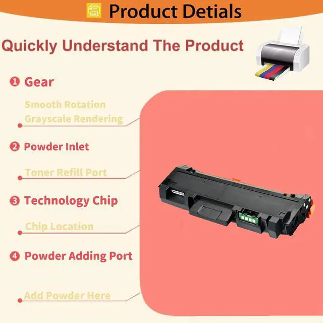 Alt view image 4 of 7 - 106R04347 Toner Cartridge Compatible Replacement for Xerox B210 B205 B215 Printers, High Yield 3,000 Pages 1Pack