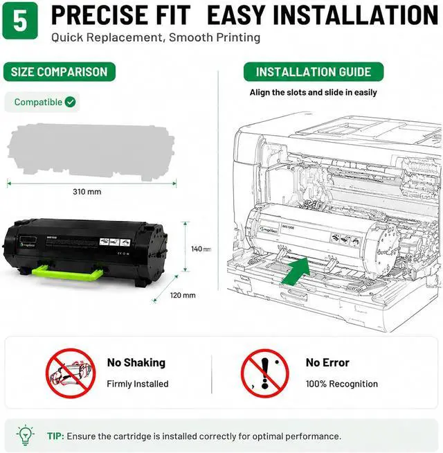 Alt view image 6 of 7 - 66S1000 Black Toner Cartridge High Yield (1-Pack)