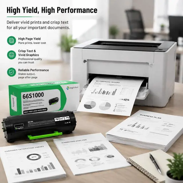 Alt view image 7 of 7 - 66S1000 Black Toner Cartridge High Yield (1-Pack)