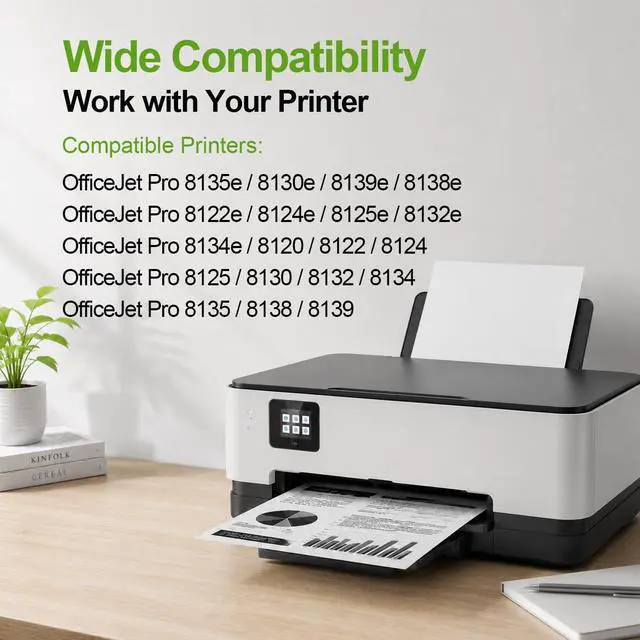 Alt view image 5 of 7 - 923XL 923e 923 Black Ink Cartridges 2-Pack High Yield Replacement for HP 923 923e 923XL, Compatible with HP OfficeJet Pro 8130e 8135e 8139e 8138e 8122e 8120 8124e 8125e 8130 8132e 8134e Printers