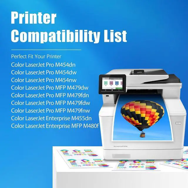 Alt view image 2 of 6 - 414X Toner Cartridges 4 Pack High Yield with Chip Replacement for HP 414X W2020X 414A W2020A Toner Work with Color Laser Jet Pro MFP M479fdw M479fdn M454dw M454dn M455dn M480f Printer (BK/C/Y/M)