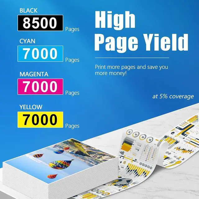 Alt view image 3 of 6 - 414X Toner Cartridges 4 Pack High Yield with Chip Replacement for HP 414X W2020X 414A W2020A Toner Work with Color Laser Jet Pro MFP M479fdw M479fdn M454dw M454dn M455dn M480f Printer (BK/C/Y/M)