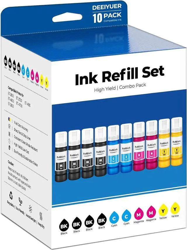 Main image of Compatible for EPT522 Ink Refill Bottles ET-2800 ET-2803 ET-2400 ET-4800 Ink Refill Work for 2800 2803 2400 4800 ET2800 ET2400 ET4800 ET-2720 ET-4700 ET-4810 ET-2840 ET-2410 ET-1913 ET-2903 Printer
