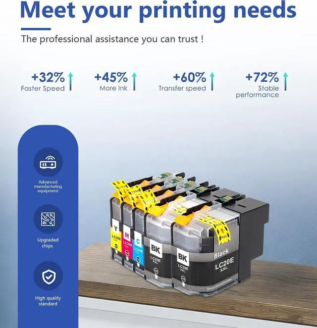 Alt view image 4 of 7 - LC20EXXL LC20E Ink Cartridges Set 5-Pack with Super High Yield