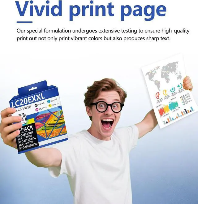 Alt view image 5 of 7 - LC20EXXL LC20E Ink Cartridges Set 5-Pack with Super High Yield