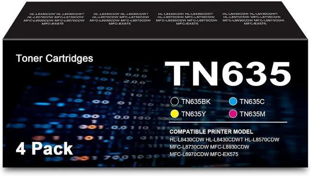 Main image of TN 635 Toner for Brother tn635 Toner Cartridge TN 635XL 635XXL TN635XL TN635 XL XXL for HL-L8430CDW L8430CDWT L8570CDW MFC-L8730CDW L8930CDW L8970CDW EX575 Printer Black Cyan Magenta Yellow