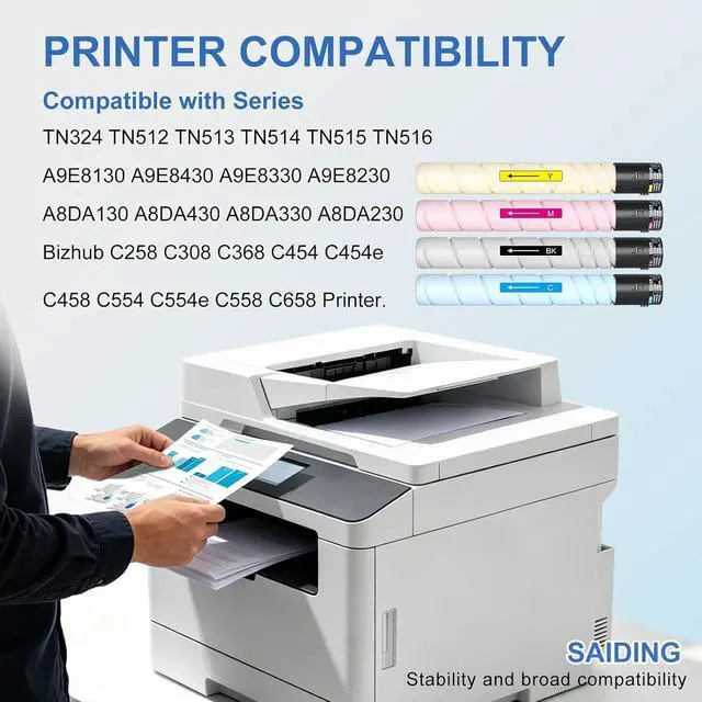Alt view image 2 of 7 - High Yield TN324 TN512 TN514 Toner Cartridge Replacement for C308 toner