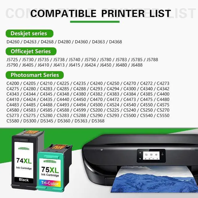 Alt view image 2 of 6 - 74XL 75XL High-Yield Ink Cartridges (2-Pack, Black/Tri-Color)