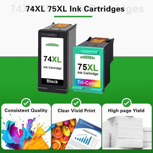 Alt view image 5 of 6 - 74XL 75XL High-Yield Ink Cartridges (2-Pack, Black/Tri-Color)