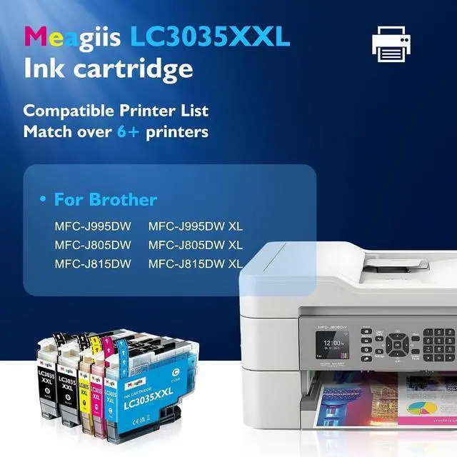 Alt view image 2 of 7 - LC3035XXL Ink Cartridges Super High-Yield 5-Pack Replacement for Brother