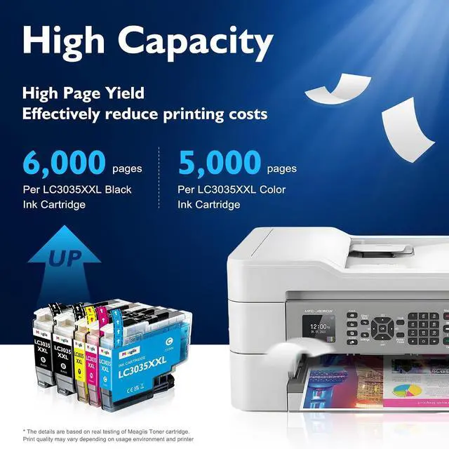 Alt view image 3 of 7 - LC3035XXL Ink Cartridges Super High-Yield 5-Pack Replacement for Brother