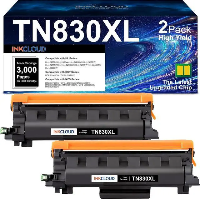 Main image of TN830XL 2BK Replacement for Brother TN830XL/V/R High Yield Toner Cartridges