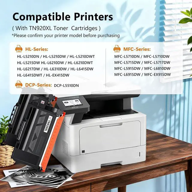Alt view image 2 of 7 - TN920XL TN920 Toner HL-L6210DW MFC-L5915DW Replacement for Brotner TN 920XL TN920UXXL TN920XXL for HL-L5210DN HL-L5210DW HL-L5210DWT HL-L5215DW HL-L6210DWT HL-L6310DW MFC-L6810DW (2 Black,High Yield)