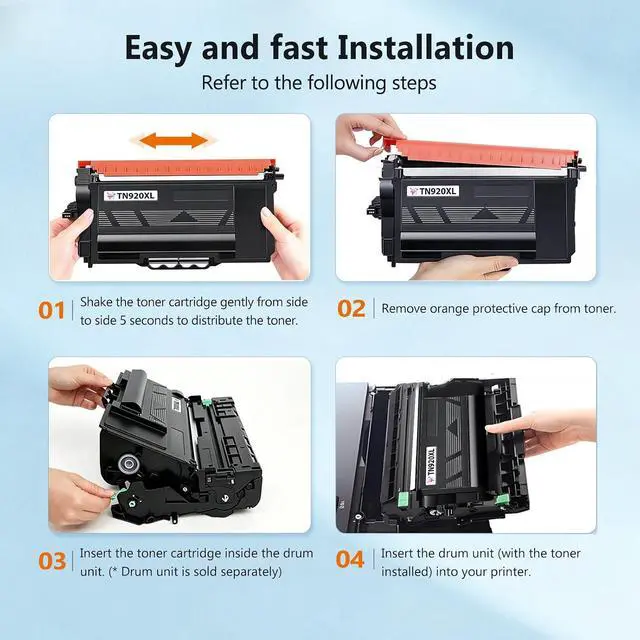Alt view image 4 of 7 - TN920XL TN920 Toner HL-L6210DW MFC-L5915DW Replacement for Brotner TN 920XL TN920UXXL TN920XXL for HL-L5210DN HL-L5210DW HL-L5210DWT HL-L5215DW HL-L6210DWT HL-L6310DW MFC-L6810DW (2 Black,High Yield)