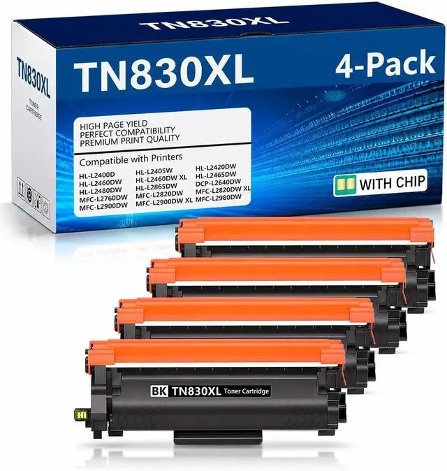 Main image of TN830XL Toner Cartridge Compatible Replacement for Brother DCP-L2640DW MFC-L2820DW HL-L2400D HL-L2460DW HL-L2405W HL-L2465DW HL-L2480DW MFC-L2900DW Printer(4Pack)