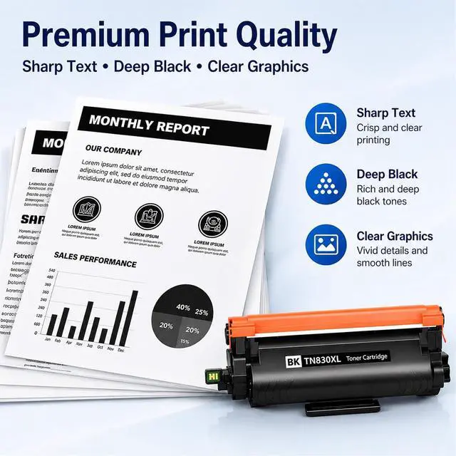 Alt view image 4 of 5 - TN830XL Toner Cartridge Compatible Replacement for Brother DCP-L2640DW MFC-L2820DW HL-L2400D HL-L2460DW HL-L2405W HL-L2465DW HL-L2480DW MFC-L2900DW Printer(4Pack)