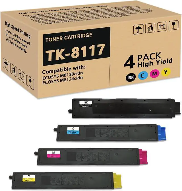 Main image of TK-8117 Toner Cartridge Compatible for Kyocera TK-8117 Toner Replacement for Kyocera M8130cidn M8124cidn Printer.(1BK+1C+1Y+1M, 4-Pack)