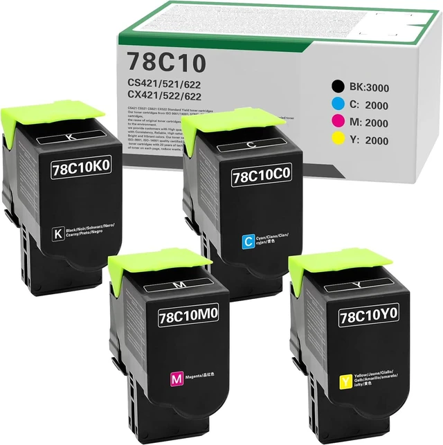 Main image of 78C10 High Yield Compatible Toner Cartridge, 4-Pack