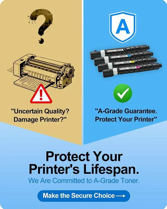 Alt view image 2 of 7 - MasaiMara GPR-55 GPR55 Toner Cartridge for Canon imageRUNNER Advance C5535 C5535i C5540 C5540i C5550 C5550i C5560 C5560i DX C5735i C5740i Printer (0481C003 0482C003 0483C003 0484C003, Color 4 Pack)