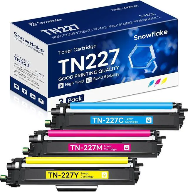 Main image of Snowflake TN227 TN-227 C/M/Y High Yield Toner Cartridge Compatible TN-227 Cyan Magenta Yellow Replacement for Brother TN-227 TN227 TN-227C/M/Y MFC-L3770CDW MFC-L3710CW Printer (3 Pack).