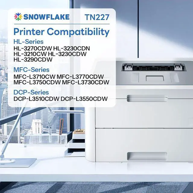 Alt view image 2 of 7 - Snowflake TN227 TN-227 C/M/Y High Yield Toner Cartridge Compatible TN-227 Cyan Magenta Yellow Replacement for Brother TN-227 TN227 TN-227C/M/Y MFC-L3770CDW MFC-L3710CW Printer (3 Pack).