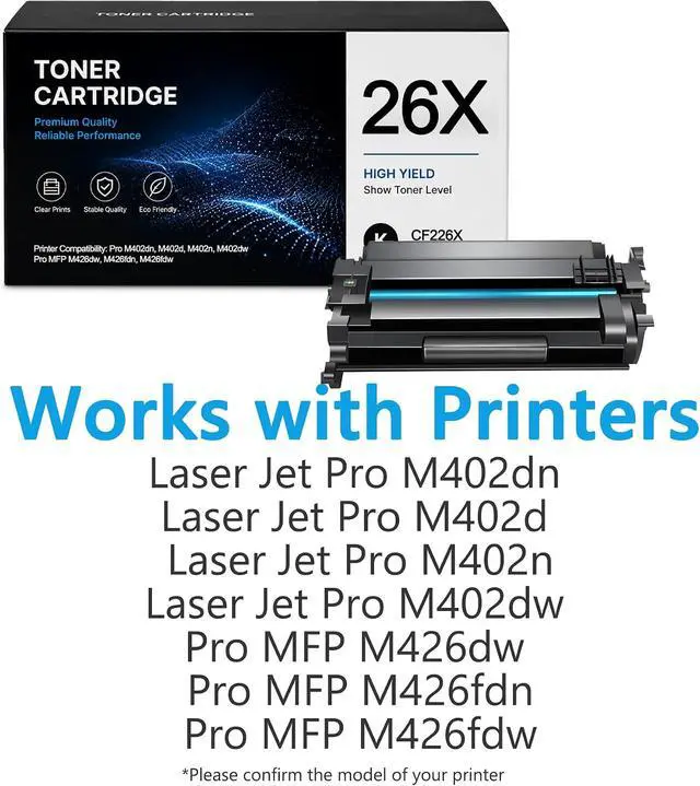 Alt view image 2 of 7 - CF226X 26X Toner 2-Pack, Compatible for HP M426 M402 Series